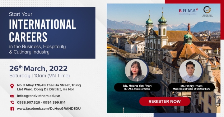 MỜI DỰ HỘI THẢO TRỰC TIẾP - DU HỌC THỤY SĨ 2022