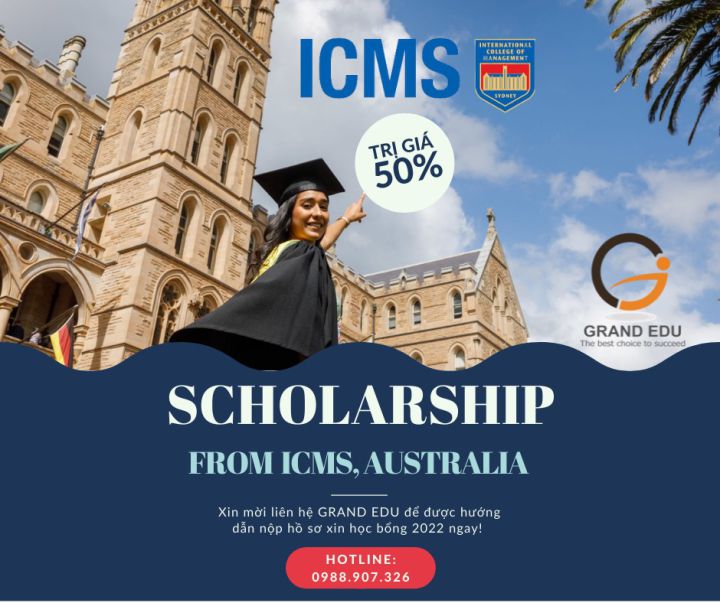 HỌC BỔNG 50% NĂM 2022 CHO TOÀN BỘ KHÓA HỌC TỪ TRƯỜNG ICMS, AUSTRALIA